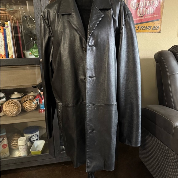 Wilsons Leather Other - Wilsons Leather Pelle Studio Black Leather Trench Coat with Thinsulate